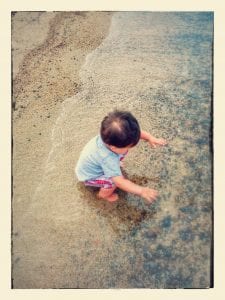 lake tahoe with a toddler lakeside