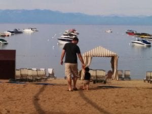 lake tahoe with a toddler lakefront