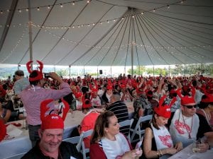 V. Sattui lobsterfest hat crowd