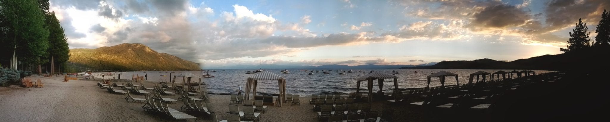 lake tahoe with a toddler pano